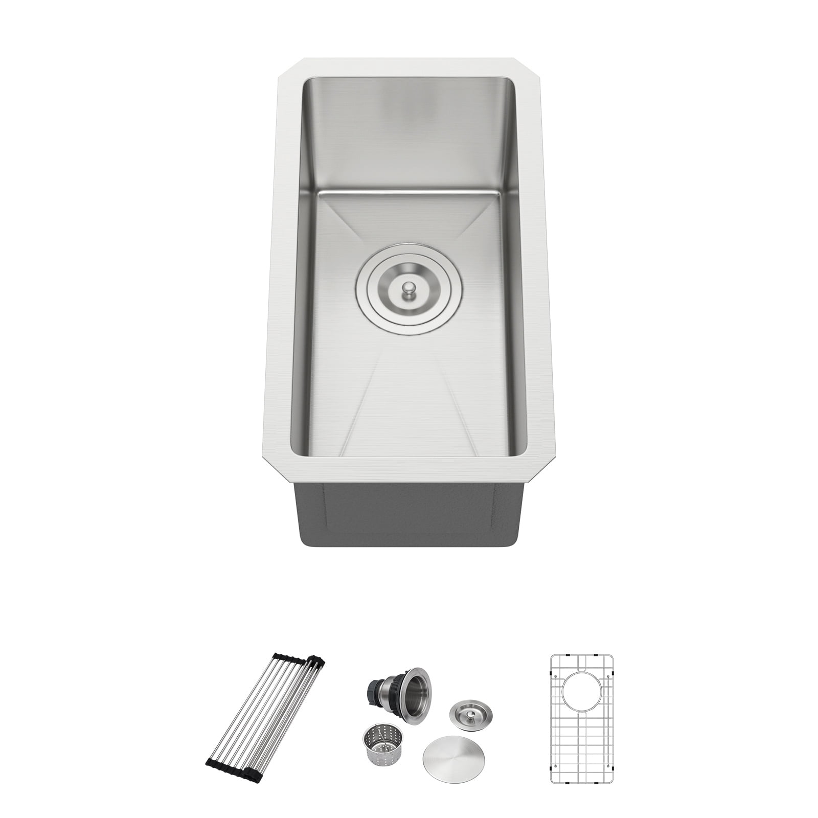 Dcolora 10-In Undermount Kitchen Bar Sink 16 Gauge Stainless Steel Handmade for Kitchen Sink, Bar Sink,Outdoor Sink