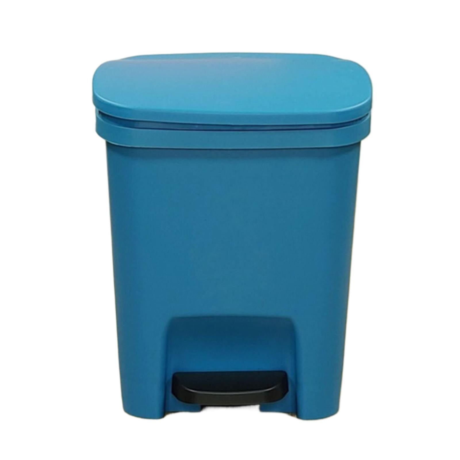 10L Plastic StepOn Trash Can, Black Kitchen Trash Can with