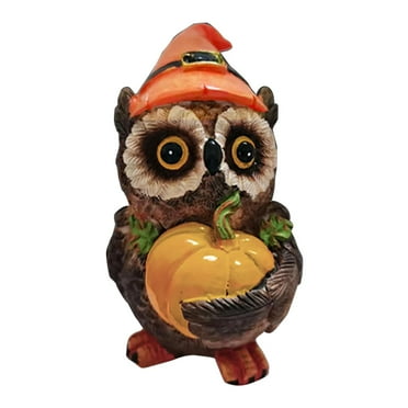 Dcomlko Table Ornaments Owl Pumpkin Garden Decoration Animal Garden Decoration Resin Crafts Desktop Decoration Gift