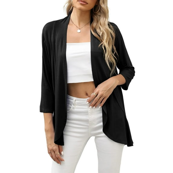 DcoolMoogl Cardigan Sweaters for Women Lightweight 3/4 Sleeve Cardigans Bolero Summer Open Front Cardigan Sweaters Jackets