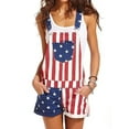 thumbnail image 1 of DcoolMoogl Independence Day Unisex Overalls Summer Bib American Flag Printed High Waist Side Pockets Jumpsuit, 1 of 6