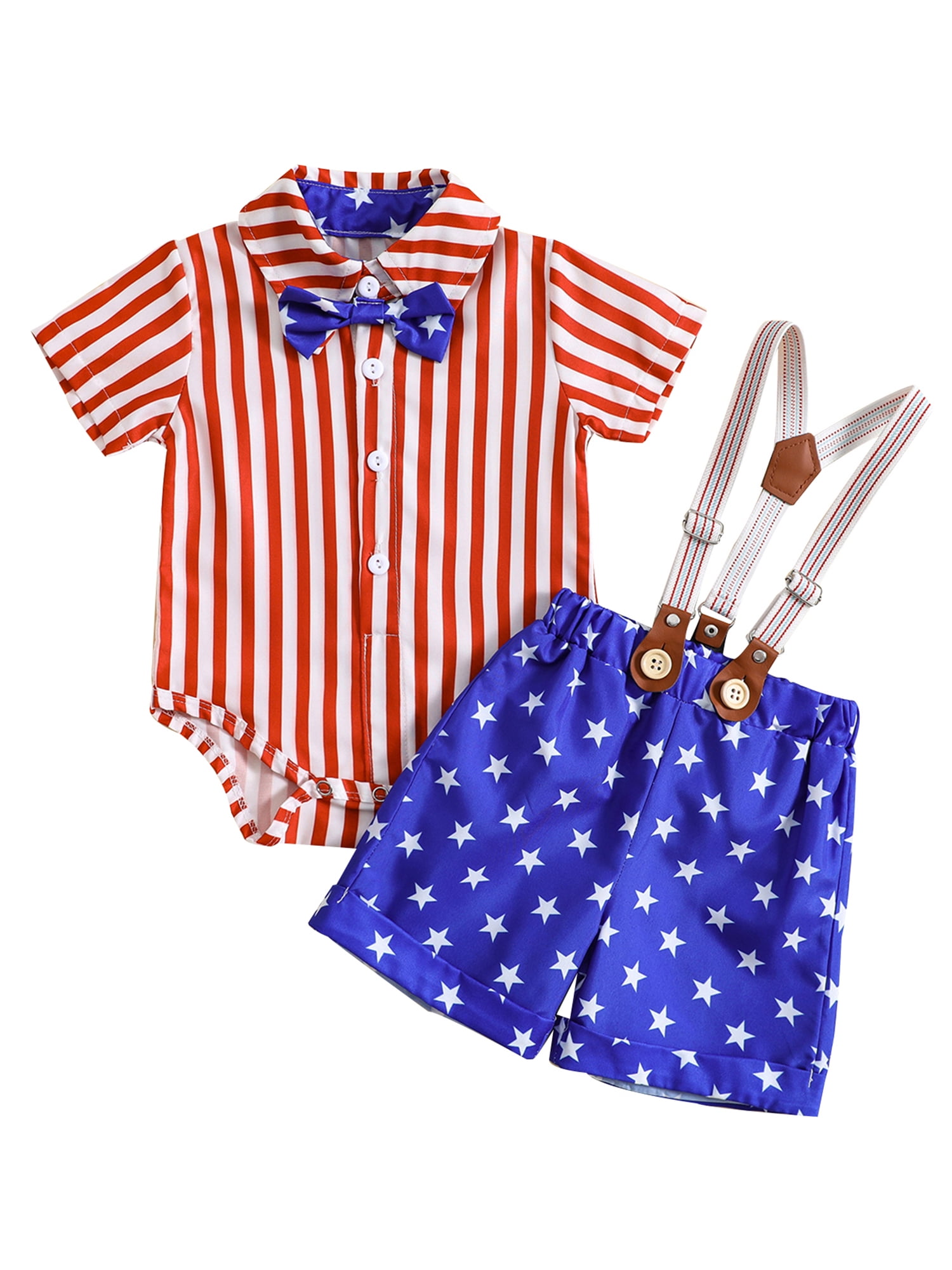 DcoolMoogl Toddler Baby Boy 4th of July Gentleman Outfits Button