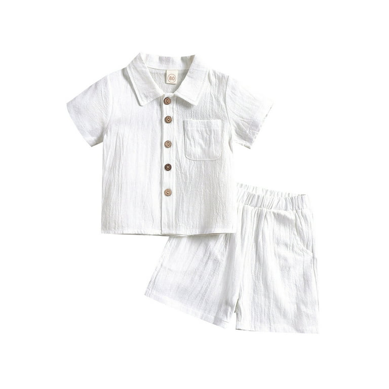 DcoolMoogl Toddler Kids Baby Boys Cotton Linen Clothes Set Short