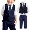 thumbnail image 1 of DcoolMoogl Toddler Kids Boy Formal Suit Shirt Waistcoat Pants Tie Gentleman 4Pcs Outfits Set Evening Dress, 1 of 6