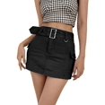 thumbnail image 1 of DcoolMoogl Women Sexy Short Jeans Skirts Y2K Low Waist Bodycon Mini Skirt with Pockets Aesthetic Vintage Denim Skirt, 1 of 5