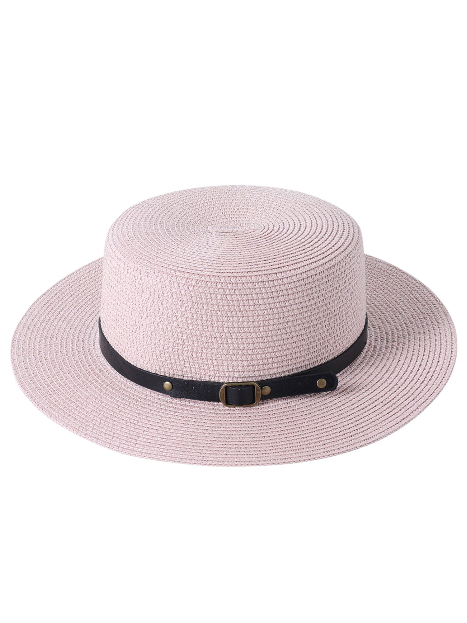 Straw hat with sales a flat top