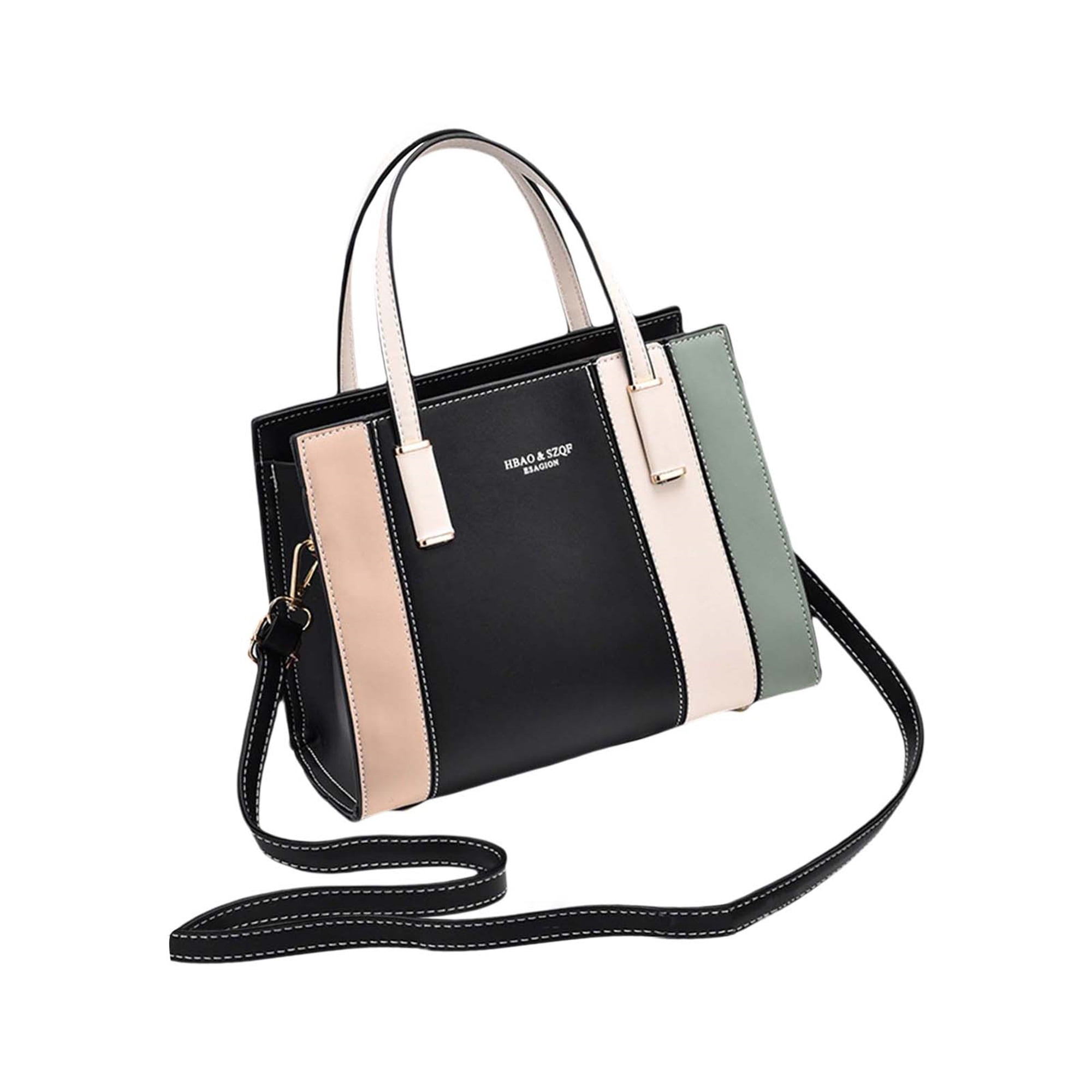 DcoolMoogl Women's Fashion Shoulder Bag, Patchwork Letter Zipper
