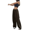 thumbnail image 1 of DcoolMoogl Women's Parachute Pants Cargo Trousers Elastic Waist Wide Leg Track Pants Y2k Clothing, 1 of 7