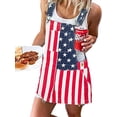 thumbnail image 1 of DcoolMoogl Womens Rompers Jumpsuits 4th of July American Flag Overalls Bib Denim Shorts Onesie Romper Jeans, 1 of 6
