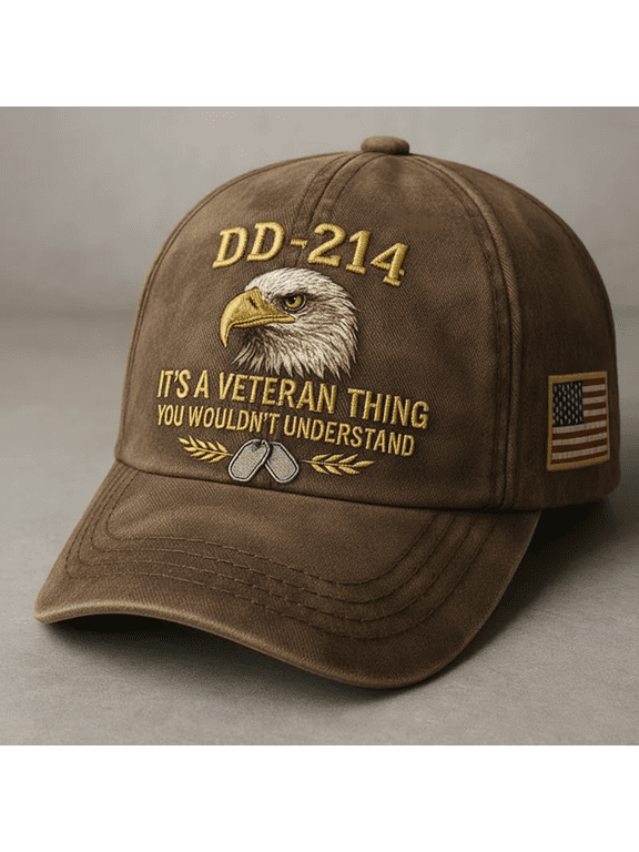 Dd-214 It's A Veteran Thing You Wouldn't Understand Hats for Men Stylish Washed Distressed Baseball Cap