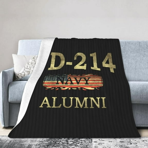 Dd-214 Navy Alumni Ultra-Soft Micro Fleece Blanket Soft Comfortable Flannel Blanket Available for Bed Couch Living Room