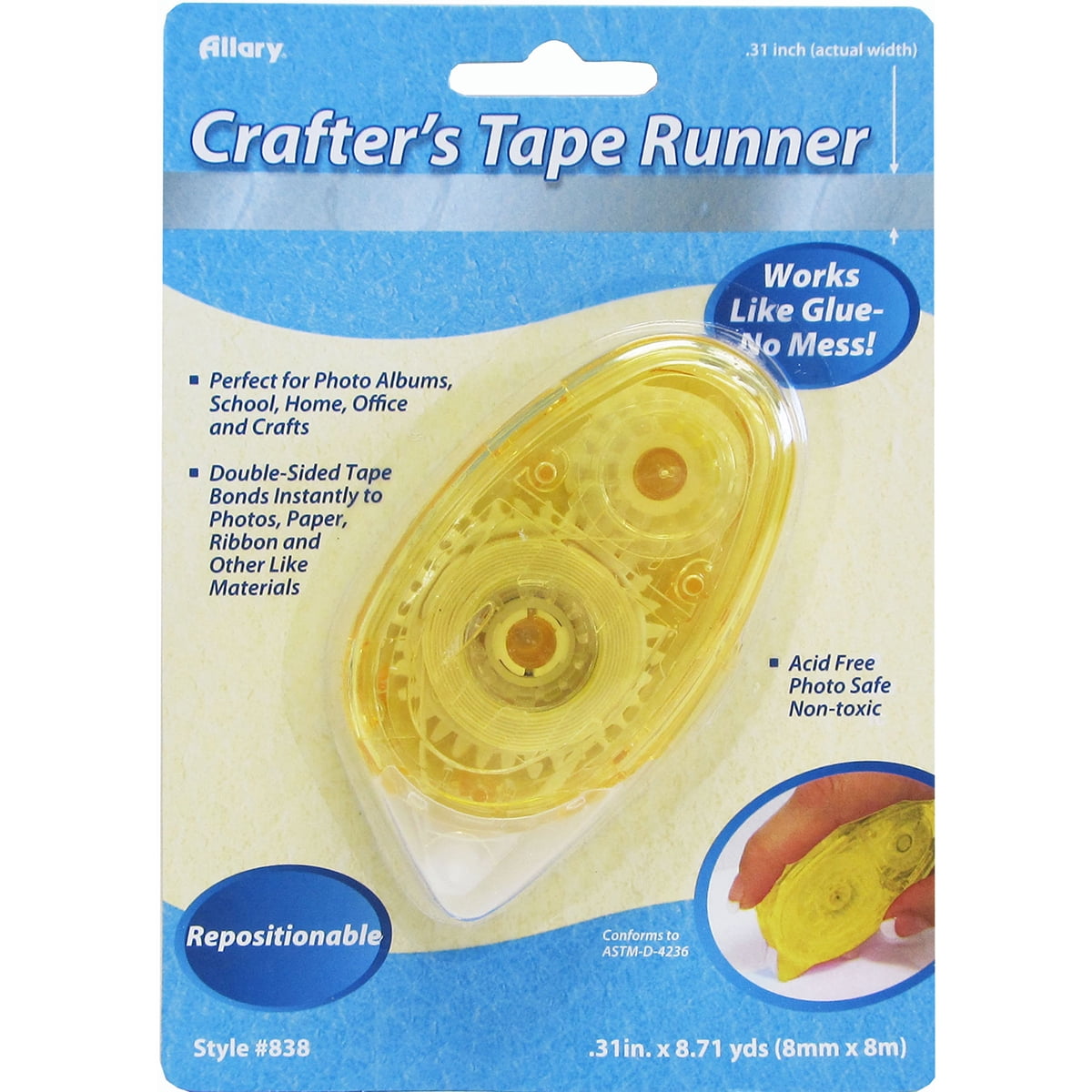 Allary 5/16 Inch by 1/4 Inch Repositionable Scrapbook Tape Runner