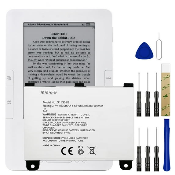 Ddong 1530mAh Power Battery with Tool Kit for Amazon Kindle 2 D00511, S11S01B