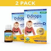 2 pack Baby Ddrops Organic Vitamin D3 Drops, 400 IU Per Drop, 0.08 fl oz