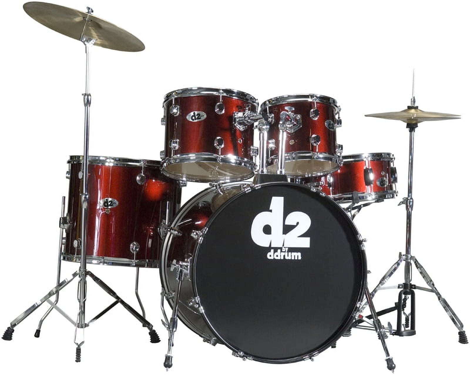 Ddrum D2 BR Complete Beginner 5 Piece Drum Set W/ Throne Blood Red Finish New
