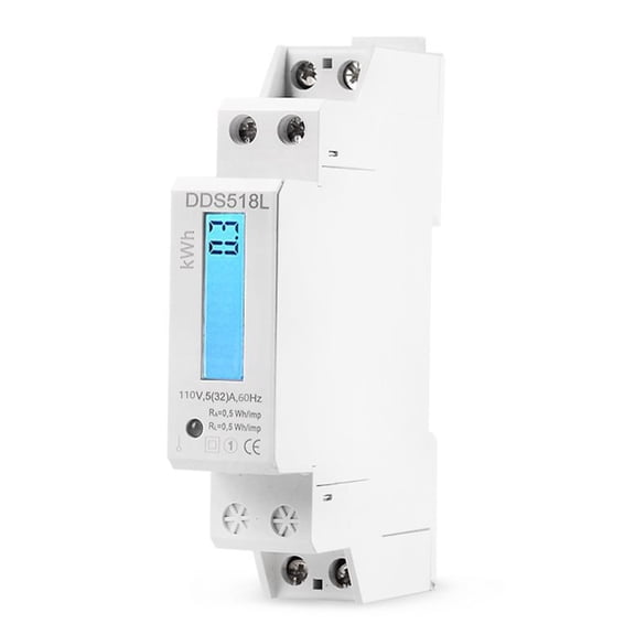 Dds518L Single-Phase Electric Energy Meter Ac230V/Ac110V Lcd Digital Display Din Rail Energy Meter 1P Electronic Energymeter