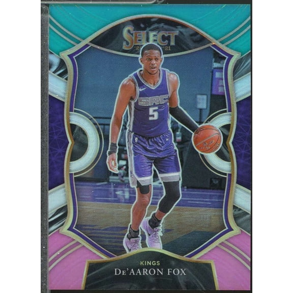 De'Aaron Fox Card 2020-21 Select Prizms Teal White Pink (18/49) #32