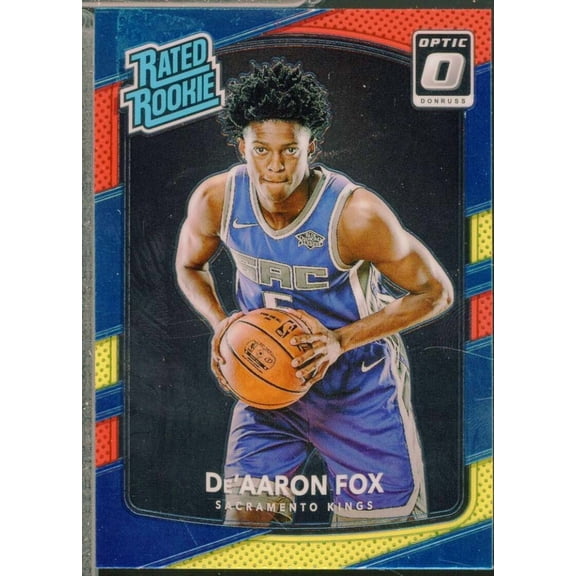 De'Aaron Fox Rookie 2017-18 Donruss Optic Mega Box Rated Rookie Red Yellow #196
