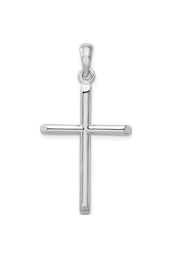 De-Ani Sterling Silver Rhodium-Plated 3D Cylinder with Beveled Ends Cross Pendant Material Primary Purity Stunning Refined Romantic Inspired by artistry and crafted with passion