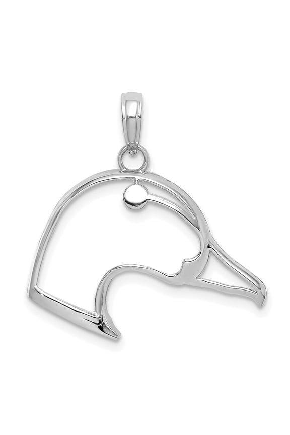 De-Ani Sterling Silver Rhodium-Plated Cut-Out Duck Head Charm