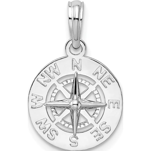 De-Ani Sterling Silver Rhodium-Plated Polished Mini Compass Pendant Material Primary Purity Treasure-worthy Unique Brilliant An unforgettable keepsake to treasure forever