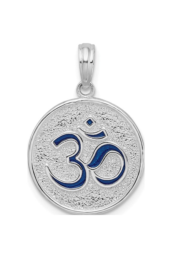 De-Ani Sterling Silver Rhodium-Plated Reversible Enameled Ohm Lotus Pendant Material Primary Purity Artisan Alluring Fashionable Ideal for collectors and jewelry lovers