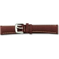 thumbnail image 1 of De Beer Brown Sport Leather Watch Band 24Mm Silver Color, 1 of 2