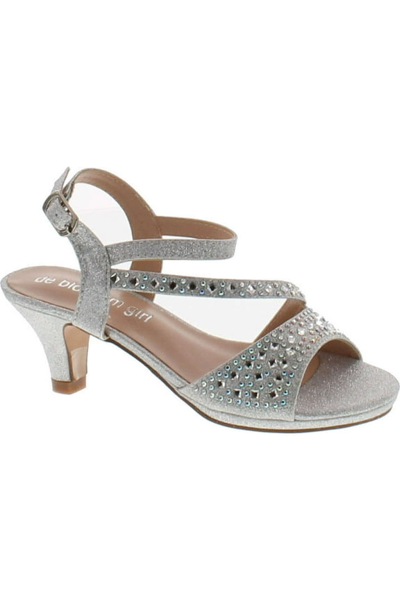 Girls K-Stella-2 Stunning Strappy Dress Heel Metallic Party Shoes