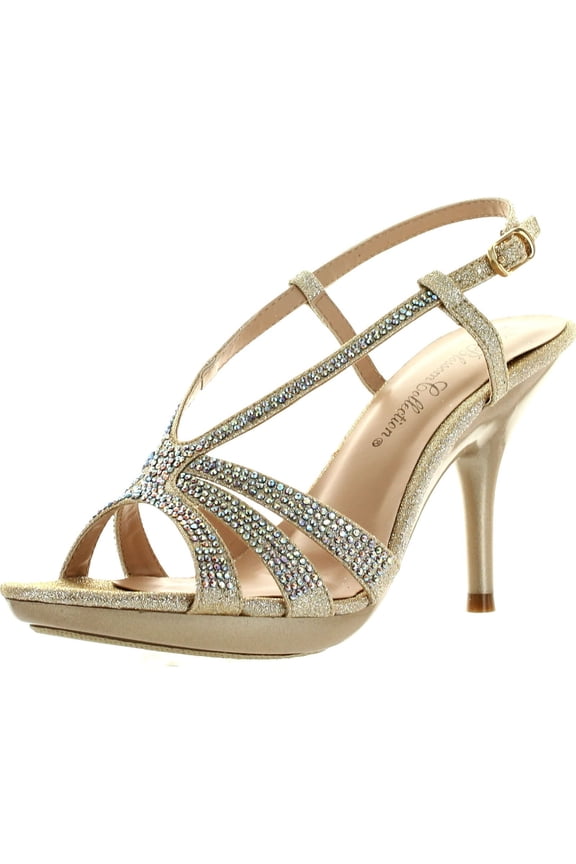 Womens Lin-103 Strappy Bridesmaid Prom Party Sandal Pumps Shoes