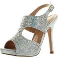 thumbnail image 1 of De Blossom Womens Yael-71 Stunning Glitzy Evening Party Heels Sandals Shoes, 1 of 4
