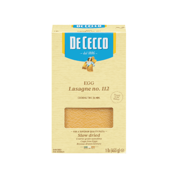 De Cecco Egg Lasagna No.112 Pasta, 16 oz