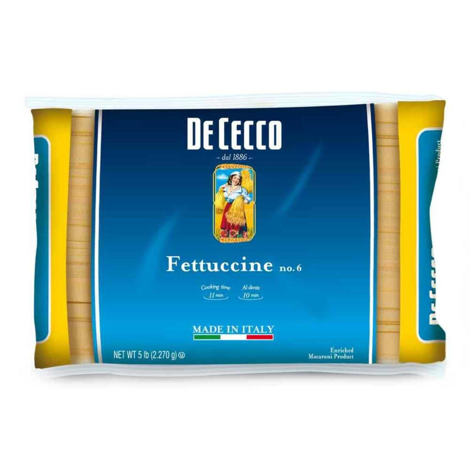 Walmart Saving of  Walmart Black Friday Deals 2025 De Cecco Fettuccine Pasta, 100% Durum Wheat, Bronze Dies Shaped, Slowly Dried, Kosher, 5 lbs