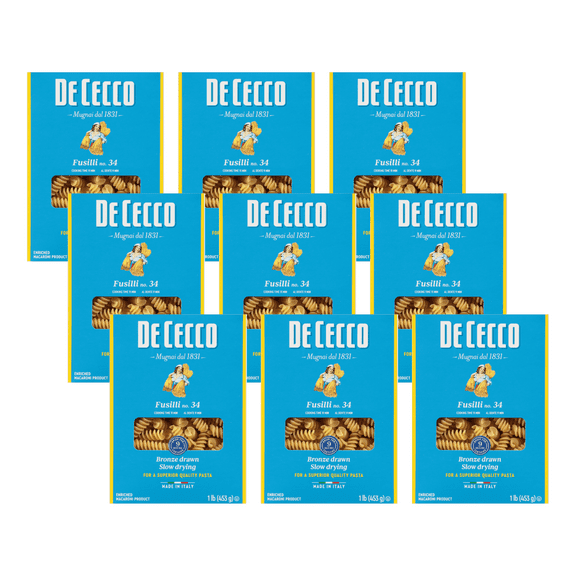 De Cecco Fusilli No.34 Pasta, 16 oz (Pack of 9)