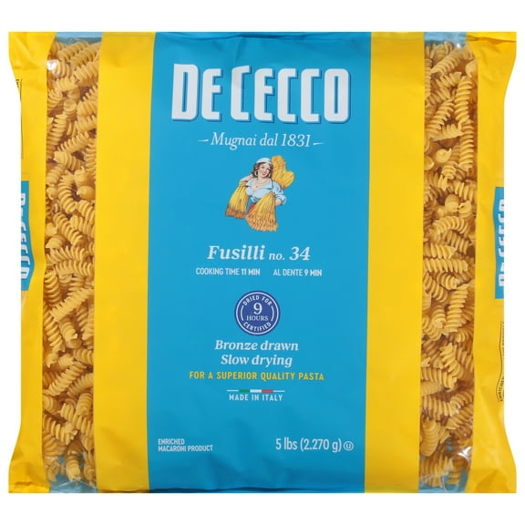 De Cecco Fusilli Pasta No.34, 5 lbs