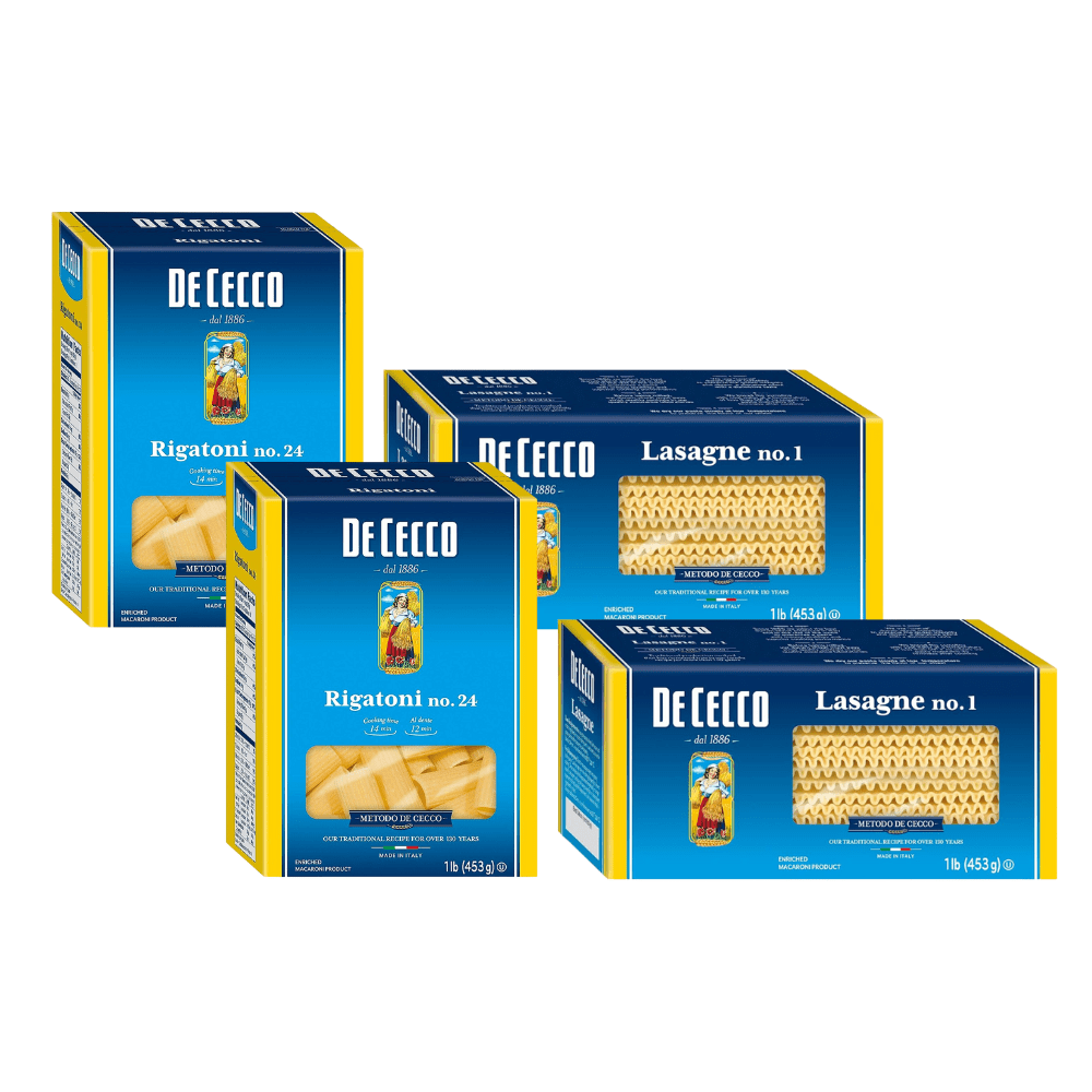 Defecco Rigatoni De Cecco Lasagne & Rigatoni Pasta Variety Pack (2 of each) - Walmart.com