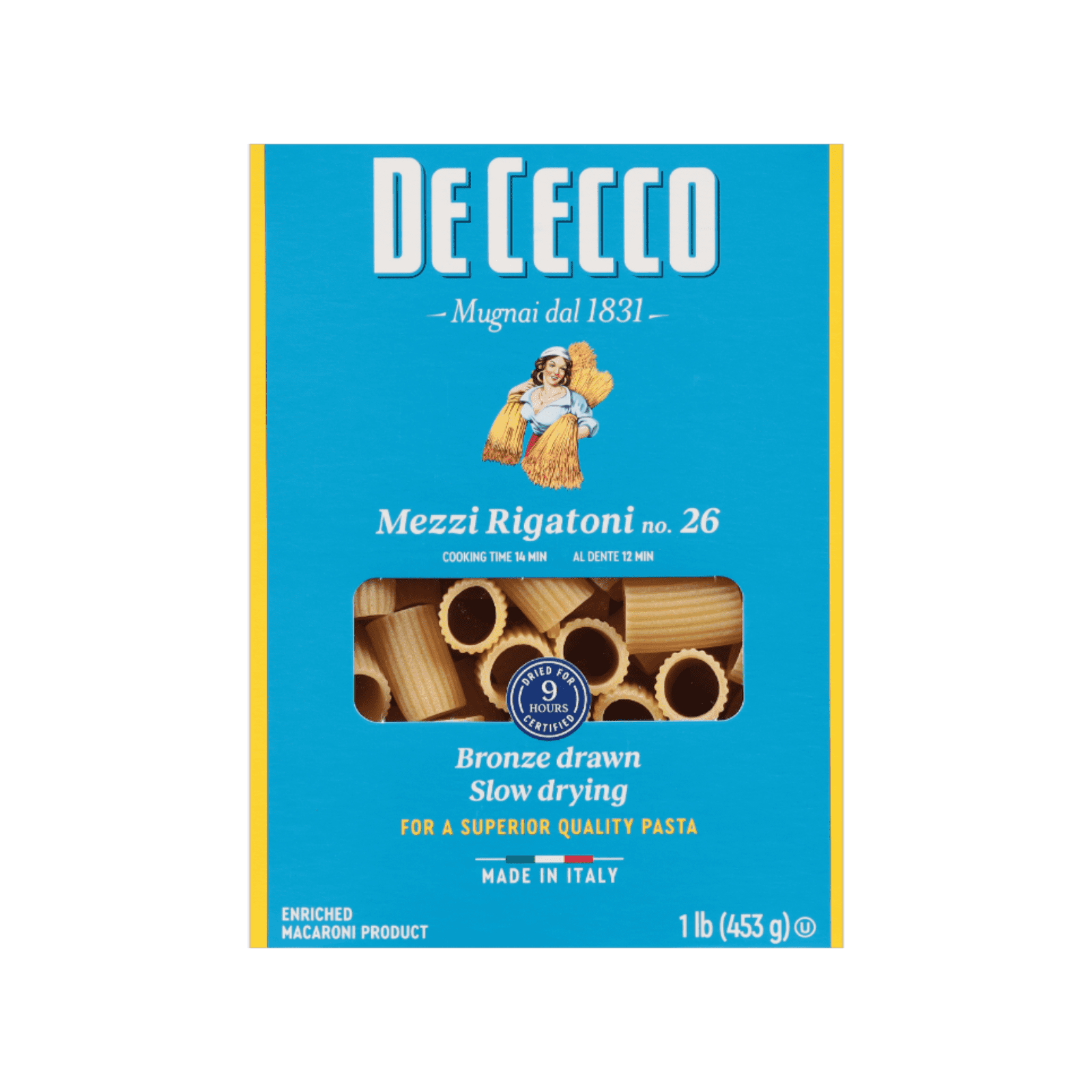 Defecco Rigatoni De Cecco Mezzi Rigatoni No.26 Pasta, 16 oz (Pack of 9) - Walmart.com