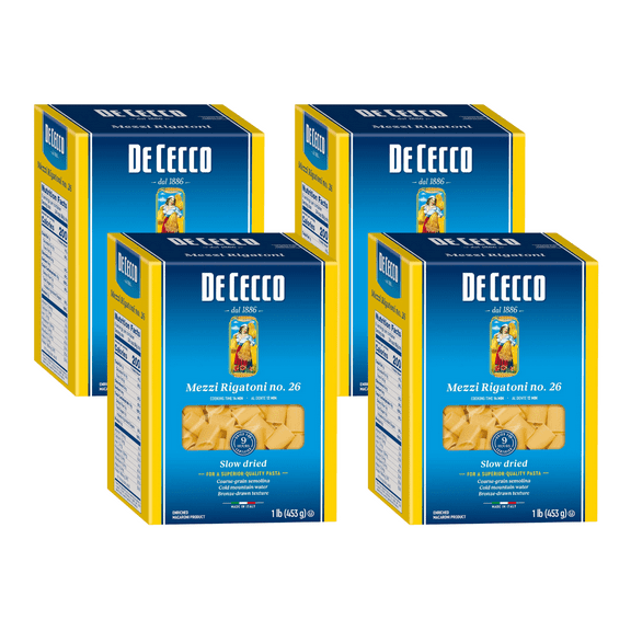 De Cecco Mezzi Rigatoni Pasta, 16 oz (Pack of 4)