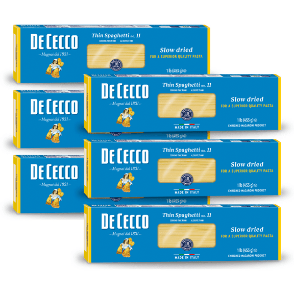 De Cecco No. 11 Thin Spaghetti, 1 lb (Pack of 6)