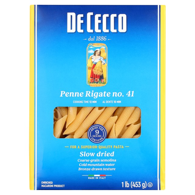 Defecco Rigatoni De Cecco Penne Rigate No.41 Pasta, 16 oz - Walmart.com