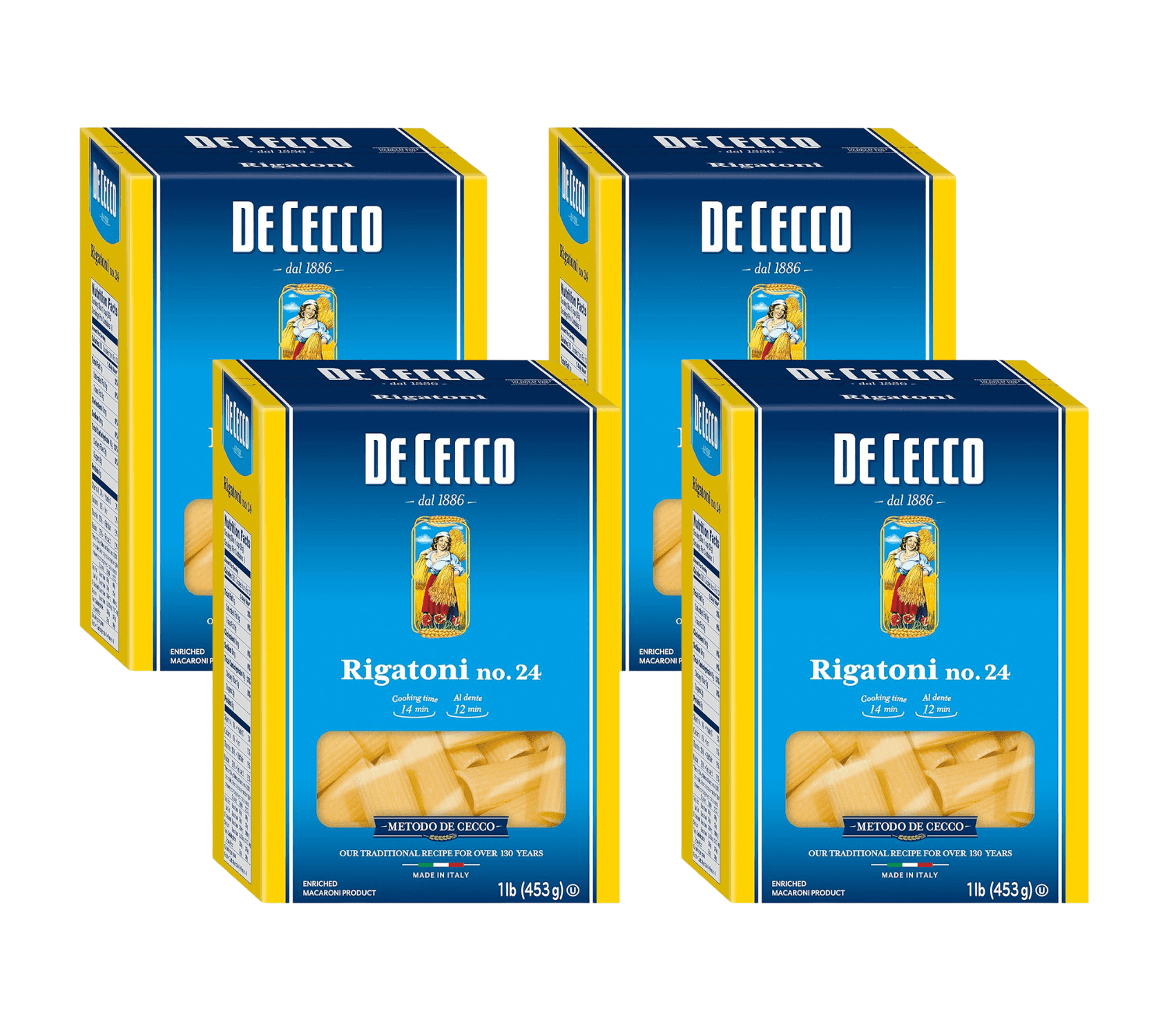 De Cecco Rigatoni Pasta, 16 oz (Pack of 4)