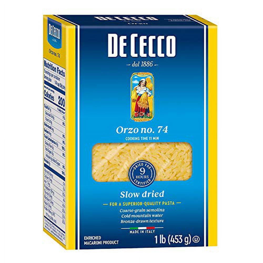 De Cecco Semolina Pasta, Orzo No.74, 1 lb (Pack of 20)