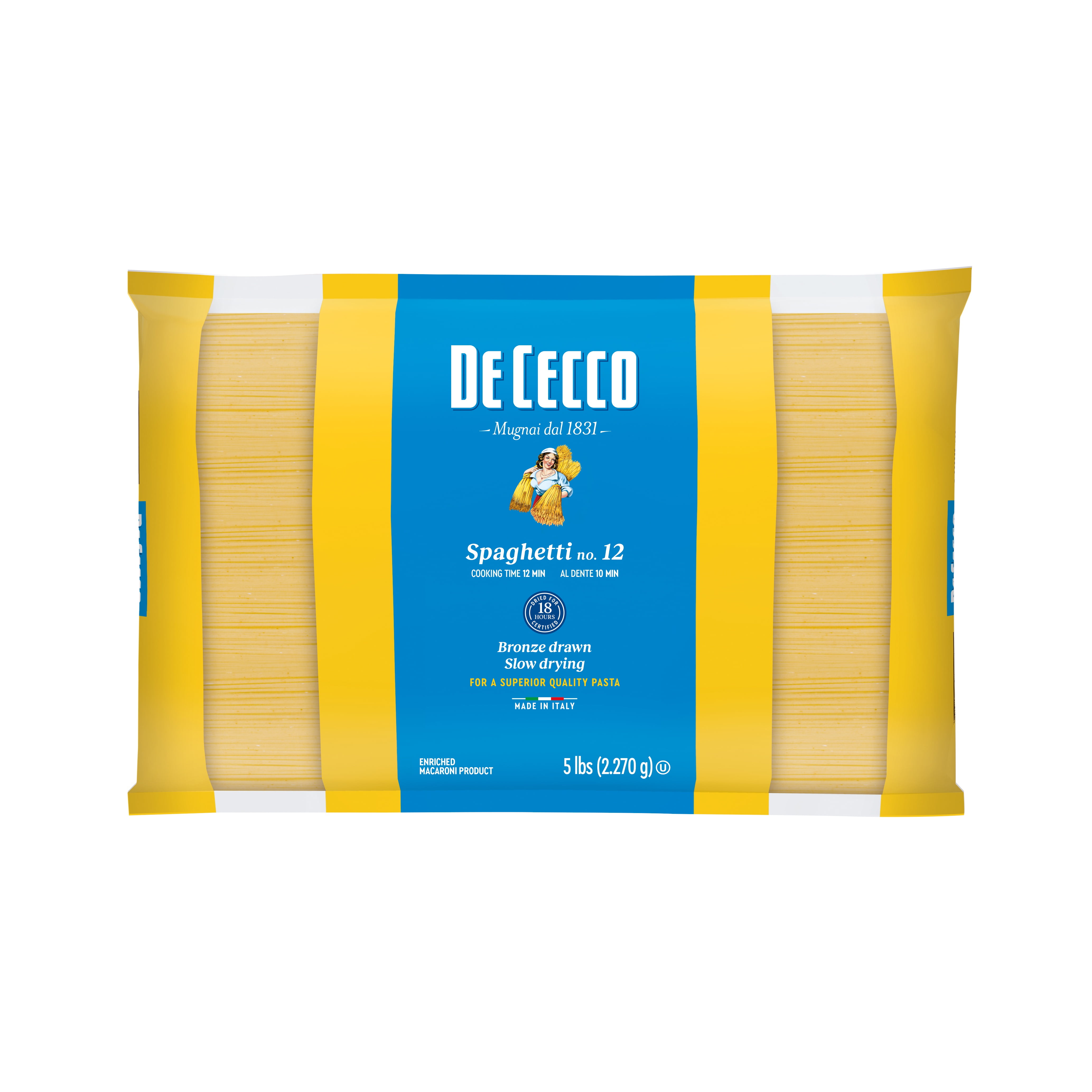 De Cecco 100% Durum Wheat Semolina Spaghetti Pasta, Slow Dried, 5