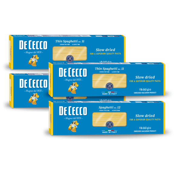 De Cecco Spaghetti & Thin Spaghetti Pasta Variety Pack (2 of each)