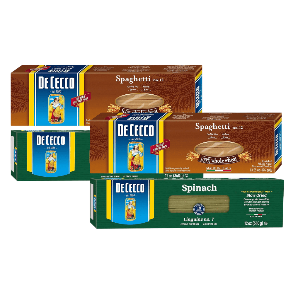 De Cecco Whole Wheat Spaghetti & Spinach Linguine Pasta Variety Pack (2