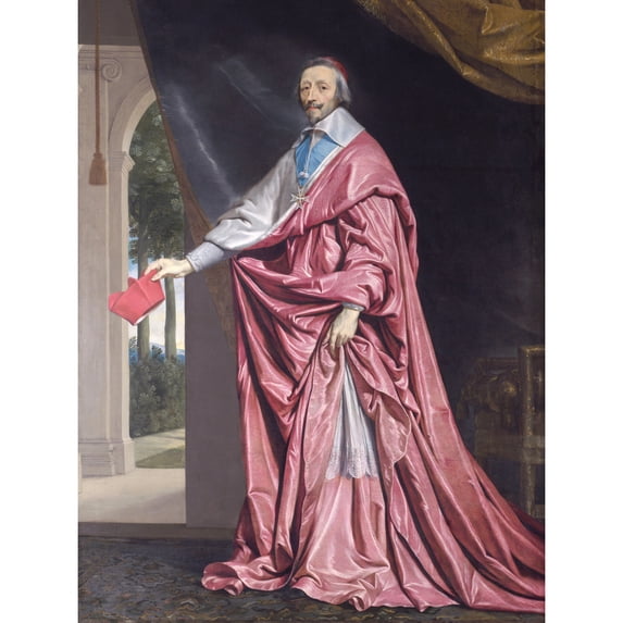De Champaigne Portrait Cardinal Richelieu Painting Extra Large XL Wall Art Poster Print