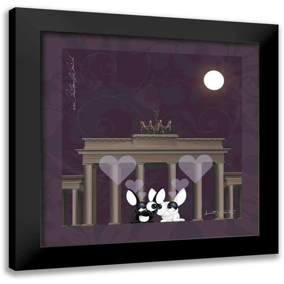 De Coninck, Christiaan 20x20 Black Modern Framed Museum Art Print Titled - Lover by Lover - Berlin by Night