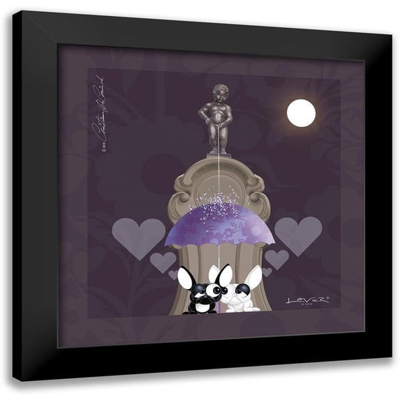 De Coninck, Christiaan 20x20 Black Modern Framed Museum Art Print Titled - Lover by Lover - Brussels by Night