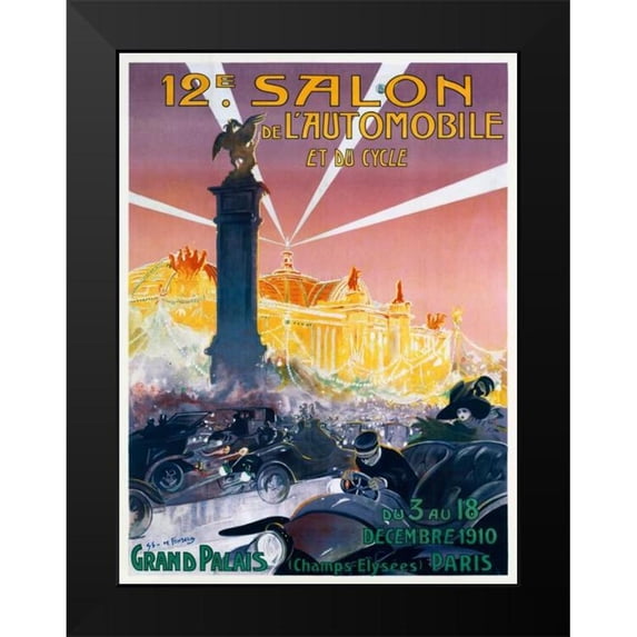 De Fonseca, Gaston Simoes 19x24 Black Modern Framed Museum Art Print Titled - 12e Salon de l’Automobile