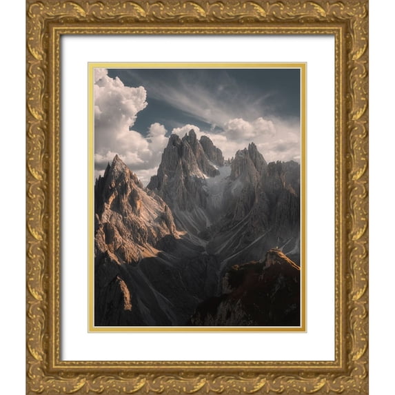 De Franzoni, Thomas 12x14 Gold Ornate Wood Framed with Double Matting Museum Art Print Titled - Are You There?