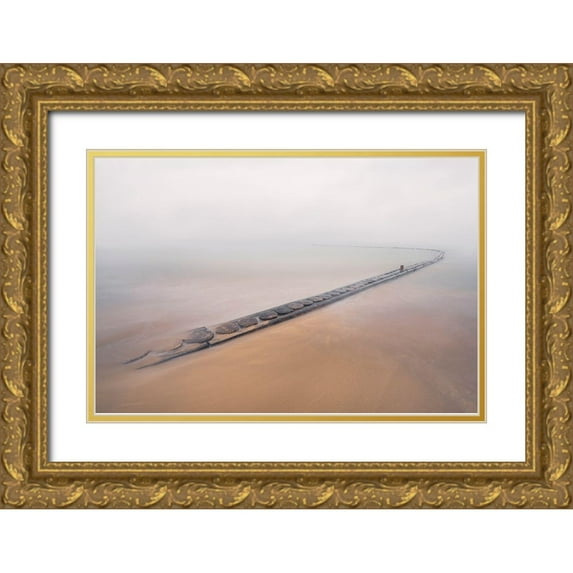 De Franzoni, Thomas 32x23 Gold Ornate Wood Framed with Double Matting Museum Art Print Titled - A Fine Day To Exit